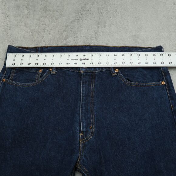 Levi's 505 Jeans Mens Size 40x30 Blue Regular Straight 100% Cotton Denim Dark - Picture 13 of 16